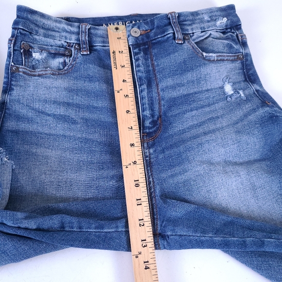 American Eagle Distressed Curvy Super Hi Rise Jeggings Size 8 - Picture 4 of 10